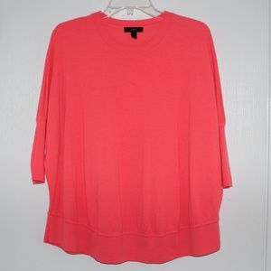 J. CREW Orange Oversize Sweater Top 3/4 sleeves